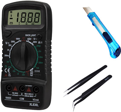 Crafts Haveli Multimeter 830, Knife & 2Pc Anti Static Tweezer Digital Multimeter(9999 Counts)