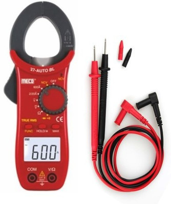 MECO Instrument 27 Auto BL 400A AC Auto Ranging 3½ Digit 2000 Counts Temp Digital Clamp meter Digital Multimeter(Red 2000 Counts)