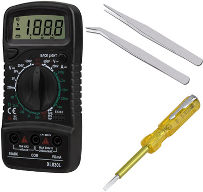 Crafts Haveli Multimeter 830, 2Pc Tweezer & Tester Digital Multimeter(9999 Counts)