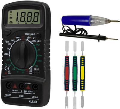 Sharum Crafts Multimeter 830, Continuty Tester & 3Pc Spudger Set Digital Multimeter(9999 Counts)