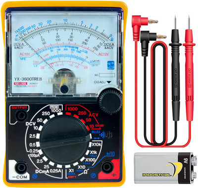 BALRAMA Analog Multimeter YX-3600TRELB Voltmeter Amperemeter AC DC Voltage DC Tester Analog Multimeter(Black, Yellow 2000 Counts)