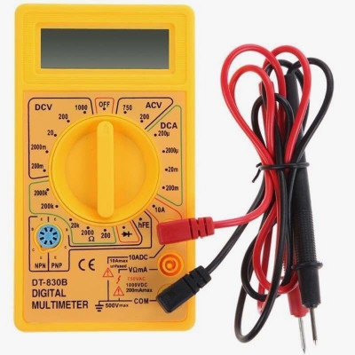 BALRAMA Digital Multimeter For AC/DC Voltage, Current Detector With Test Leads Digital M Digital Multimeter(Yellow 2000 Counts)