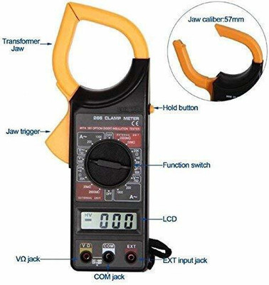 BALRAMA Ac / Dc Digital Clamp Multimeter Current Voltage Measurement Digital Multimeter(Yellow 2000 Counts)