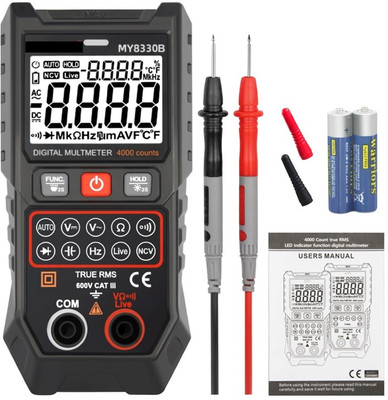SG Flash TRMS 4000 Counts Digital Multimeter DC AC Voltage Tester Auto-Ranging Voltmeter Digital Multimeter(Yellow 4000 Counts)