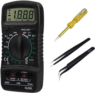 Sharum Crafts Multimeter 830, Tester & 2Pc Anti Static Tweezer Digital Multimeter(9999 Counts)