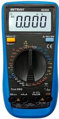 Metravi 6030a Digital Trms Multimeter 6000Counts with Back-Lit Lcd & Overload Protection Digital Multimeter(White 6000 Counts)