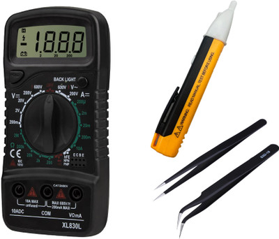 Crafts Haveli Multimeter 830, Voltage Tester & 2Pc Anti Static Tweezer Digital Multimeter(9999 Counts)