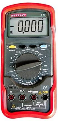Metravi 540 T-RMS Digital Multimeter 4½ Digits,19999 Counts with full range protection Digital Multimeter(Black, Red 3200 Counts)