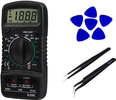 Crafts Haveli Multimeter 830, 6Pc Plastic Spudger & 2Pc Anti Static Tweezer Digital Multimeter(9999 Counts)