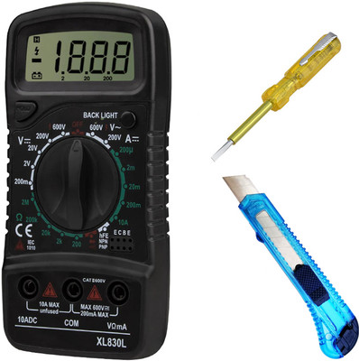 Crafts Haveli Multimeter 830, Tester & Knife Cutter Digital Multimeter(9999 Counts)