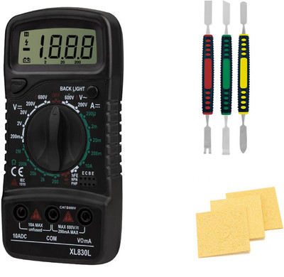 Sharum Crafts Multimeter 830, 3Pc Spudger Set & 3Pc Sponge Digital Multimeter(9999 Counts)