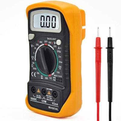 BALRAMA Unity 830L Digital LCD Pocket Multi Meter/AC-DC Voltage/with Back Light (Yellow) Digital Multimeter(2000 Counts)