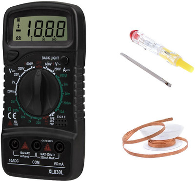 Sharum Crafts Multimeter 830, 2in1 Tester & Desoldering Wik Digital Multimeter(9999 Counts)