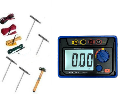 Mextech DET-99C Digital Earth Resistance Tester with Testing Kit Digital Multimeter(2000 Counts)