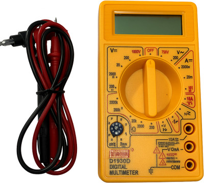 METAPOD DT830D Digital Multimeter AC/DC Voltage Continuity Tester with Probe Wires Digital Multimeter(Yellow 2000 Counts)