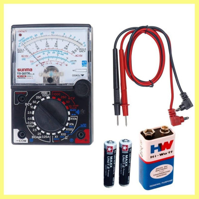Gilhot YX-360TR E-L-B Analog Multitester | Fuse & Diode Protection | Voltage, Current Analog Multimeter(Black 2000 Counts)