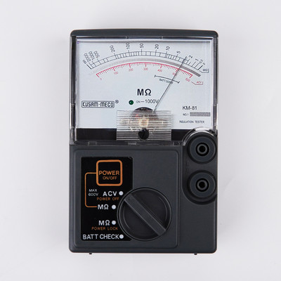 Kusam-meco Analog Insulation Resistance Tester KM 81|Easy To Operate| 1 Year Warranty Analog Multimeter(Black 2000 Counts)