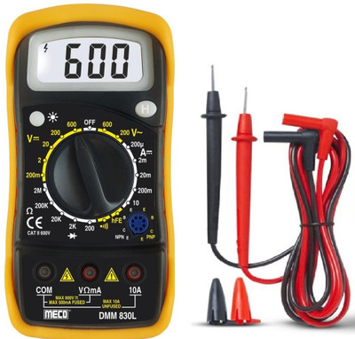 HTY Meco-DMM830L 2000 Counts Digital Multimeter-TRMS With And 1 Year Warranty Digital Multimeter(Yellow 2000 Counts)