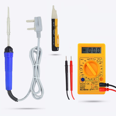 Hillgrove HGCM375M1 High Quality 25W Soldering Iron with Digital Multimeter,Voltage Tester Digital Multimeter(2000 Counts)