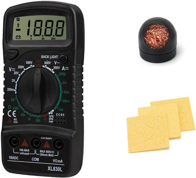 Crafts Haveli Multimeter 830, Soldering Iron Tip Cleaner & 3Pc Sponge Digital Multimeter(9999 Counts)