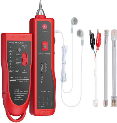 VIBOTON Wire Tracker, Cable Break Point Tester for RJ45, LAN, RJ11 Digital Multimeter(Red 2000 Counts)