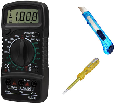Crafts Haveli Multimeter 830, Knife & Tester Digital Multimeter(9999 Counts)