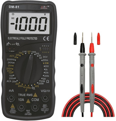 HTY HTC DM-81 3 ½ Digital Multimeter with Manual Rang Digital Multimeter(Black 2000 Counts)