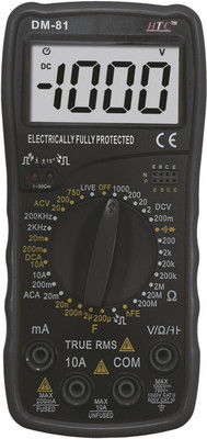 HTC Dm-81 3½ Digital Multimeter -TRMS_ Live Testing-With 1 Year Warranty Digital Multimeter(Black, Yellow 3200 Counts)