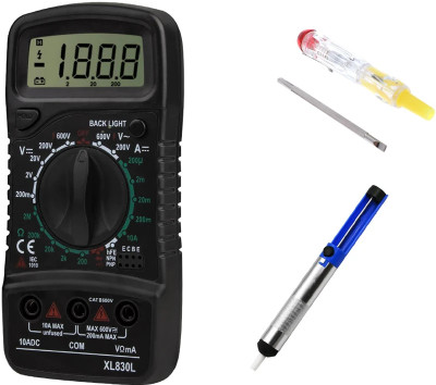Crafts Haveli Multimeter 830, 2in1 Tester & Desoldering Pump Digital Multimeter(9999 Counts)