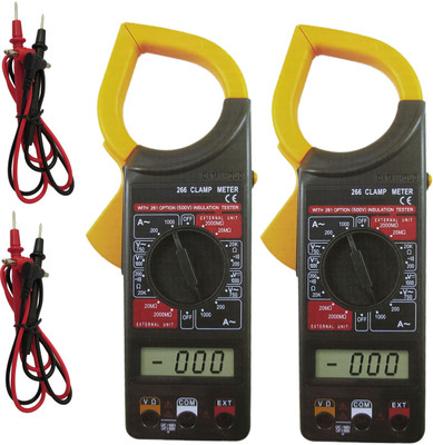 Inditrust new AC/DC Digital Clamp Multimeter DT266 Electronic Volt AMP & Bag (pack of 2) Digital Multimeter(Black 2000 Counts)
