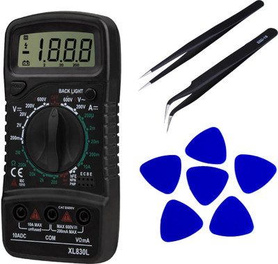 Crafts Haveli Multimeter 830, 2Pc Anti Static Tweezer & 6Pc Plastic Spudger Digital Multimeter(9999 Counts)
