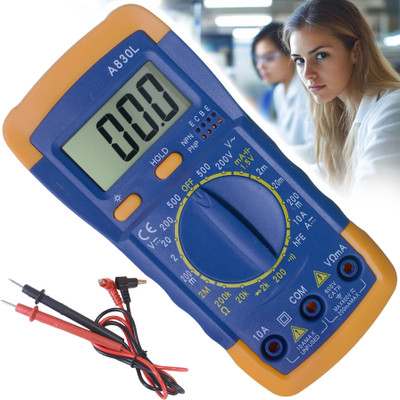 DFRUO LCD Digital A830L AC DC Voltage MultiMeter Digital Multimeter(Blue 2000 Counts)