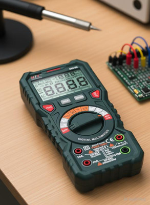 HCT HTC DM-98 with TRMS and Autoranging function with Bargraph (Battrey Included) Digital Multimeter(Green, Black 6000 Counts)