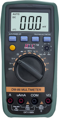HTY HTC-DM 86 3½ Digit Multimeter with Backlight / True RMS Digital Multimeter(Green, Black 2000 Counts)