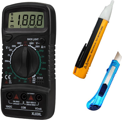 Sharum Crafts Multimeter 830, Voltage Tester & Knife Cutter Digital Multimeter(9999 Counts)