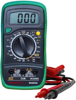 BALRAMA 830L with Backlight LCD Display Pocket-Sized Electric Testing Tong Tester MAS830 Digital Multimeter(Green, Black 2000 Counts)
