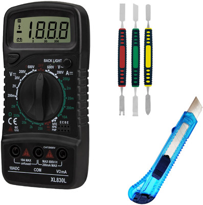 Crafts Haveli Multimeter 830, 3Pc Spudger Set & Knife Cutter Digital Multimeter(9999 Counts)