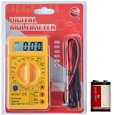 BALRAMA Pila Meter DT-830D Digital Multimeter | Diode And Transistor Tester | AC/DC Volt Digital Multimeter(2000 Counts)