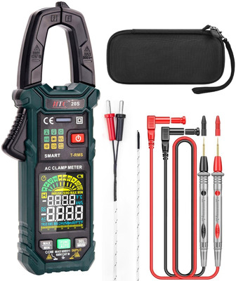 HTY HTC 20S 600 AC Smart Digital Clamp Meter T-RMS 6000 Counts Measure AC/DC Voltage Digital Multimeter(Green 6000 Counts)