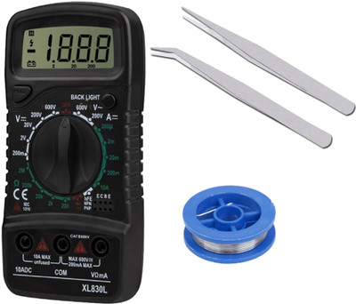 Crafts Haveli Multimeter 830, 2Pc Tweezer & Soldering Wire Digital Multimeter(9999 Counts)