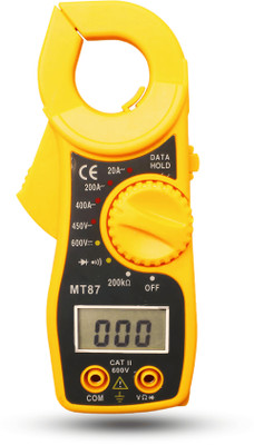 Octec MT87 Mini Digital Clamp Meter – AC/DC, Low Voltage, Data Retention Digital Multimeter(Yellow 6000 Counts)