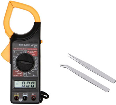 TOOLBUX M266 Digital AC Clamp Meter Voltage AC Current Resistance & Twizer Digital Multimeter(Yellow, Black 2000 Counts)