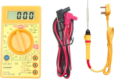 FADMAN GB High Quality 25W Soldering Iron Machine with Digital Multimeter(Multicolor 2000 Counts)