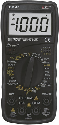 HTY HTC-DM-81 3½ digital multi-function meter-TRMS (1 Year Warranty) Digital Multimeter(Black 4000 Counts)