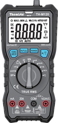 tHemiStO TH-M120 AC/DC 20A Current Autorange True RMS Digital Multimeter(Black 6000 Counts)