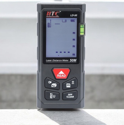HTY HTC LD-50 Single/Continuous/Area/Volume Measurement Laser Distance Meter Digital Multimeter(Black 4000 Counts)