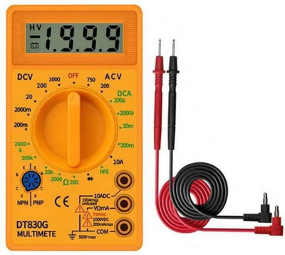 AMTIX Digital Multimeter DT-830D LCD AC DC Measuring Multimeter amta Digital Multimeter(Yellow 2000 Counts)