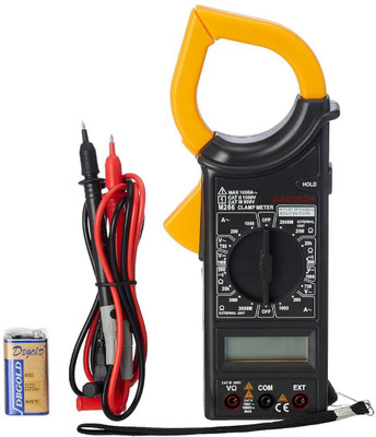 Gilhot M266 Digital Clamp Meter | AC/DC Voltage, Current & Continuity Test Digital Multimeter(Black 2000 Counts)