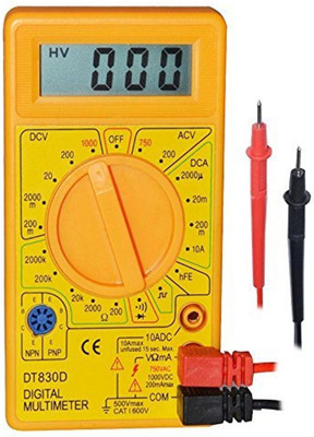 BALRAMA OSFT D830D Digital Multimeter LCD AC DC Measuring Voltage Current Digital Multimeter(Yellow 2000 Counts)
