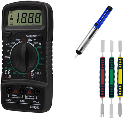 Crafts Haveli Multimeter 830, Desoldering Pump & 3Pc Spudger Set Digital Multimeter(9999 Counts)